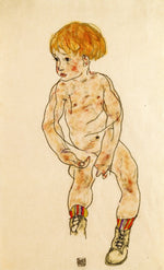 The Artist's Nephew, Anton Peschka, Jr, vintage artwork by Egon Schiele, 12x8" (A4) Poster