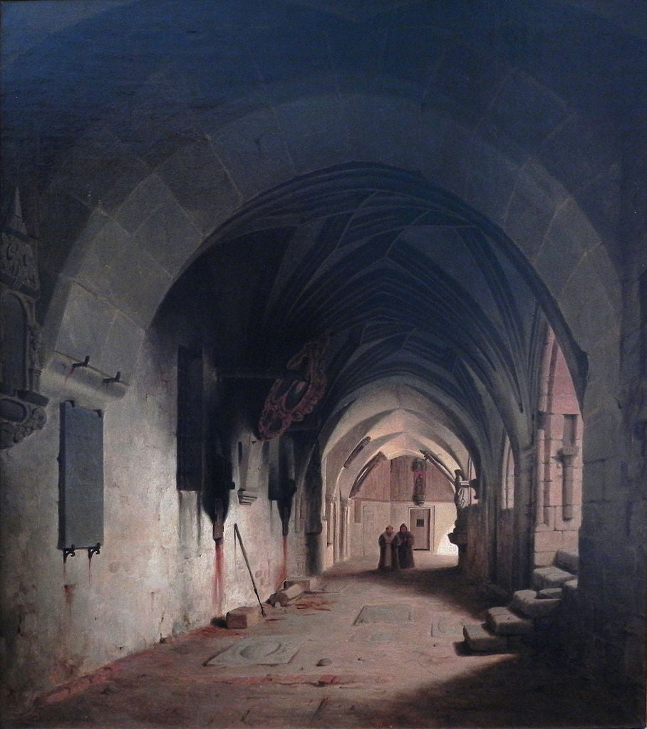 Cloister of Halberstadt Cathedral, vintage artwork by Carl Hasenpflug, A3 (16x12") Poster Print