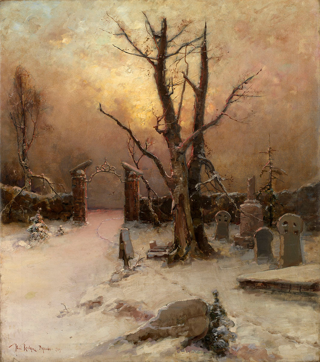 Russian Winter, vintage artwork by Julius Klever, 12x8" (A4) Poster