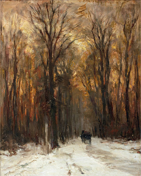 Winter Road, vintage artwork by Louis Apol, 12x8" (A4) Poster