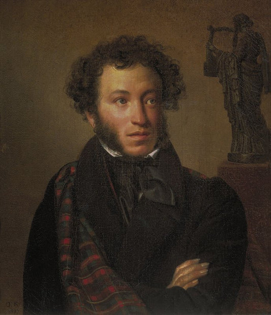 Portrait of Poet Alexander Pushkin, vintage artwork by Orest Kiprensky, 12x8" (A4) Poster