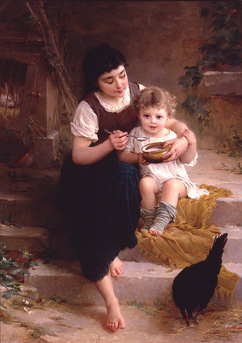 Big Sister, vintage artwork by Émile Munier, 12x8" (A4) Poster