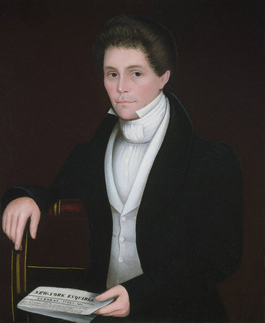 The Journalist, vintage artwork by Attributed to Ammi Phillips, 12x8" (A4) Poster