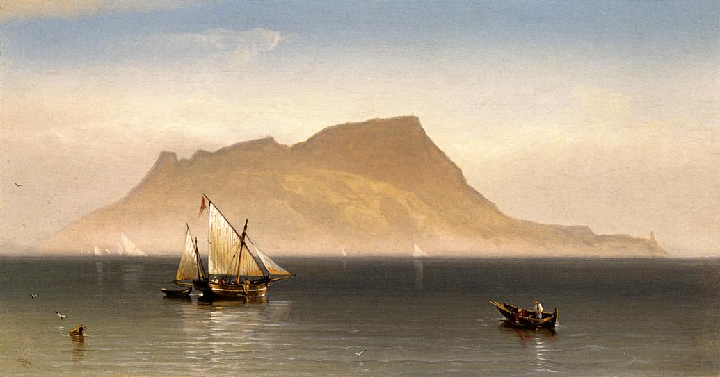 Morning at Gibralter, vintage artwork by Charles Temple Dix, 12x8" (A4) Poster