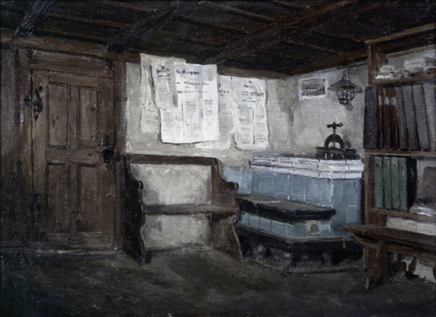 Interior (study), vintage artwork by Albert Anker, 12x8" (A4) Poster