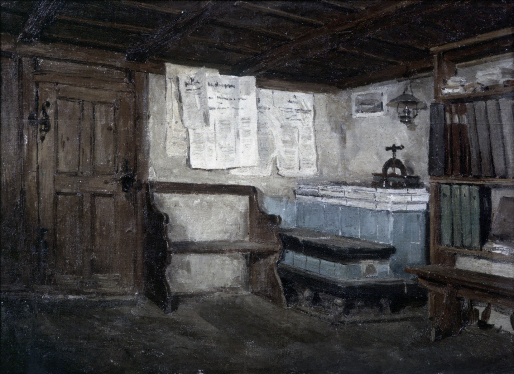 Interior (study), vintage artwork by Albert Anker, 12x8" (A4) Poster