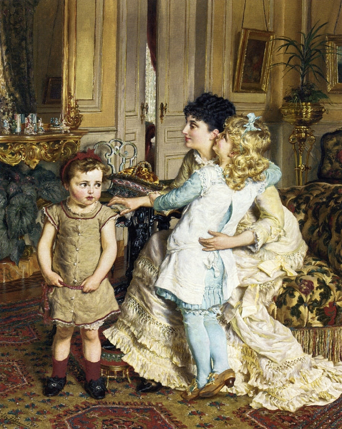 Motherly Love, vintage artwork by Edgard Pieter Josef Farasyn, 12x8" (A4) Poster