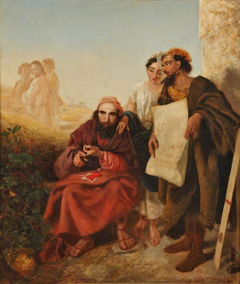 Counting the Cost, vintage artwork by James Smetham, A3 (16x12") Poster Print