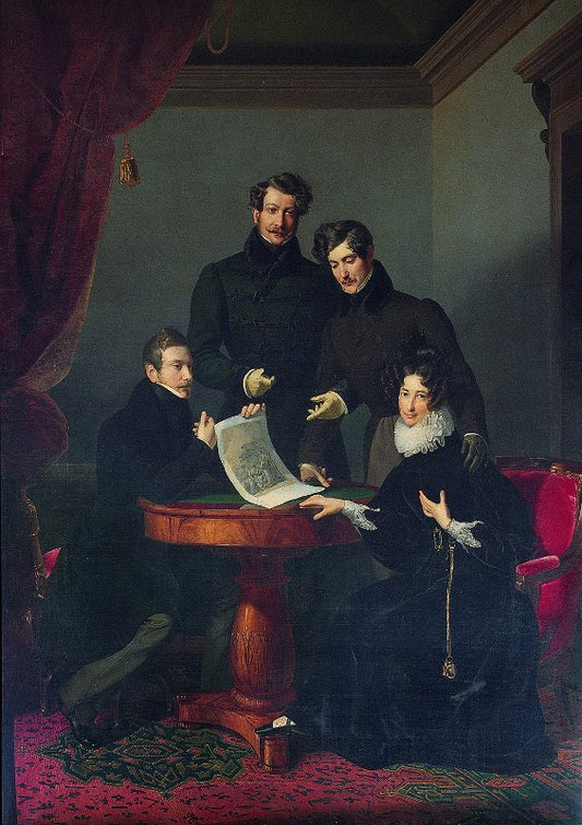 The Family of Barbiano di Belgioioso d'Este, vintage artwork by Giuseppe Molteni, A3 (16x12") Poster Print