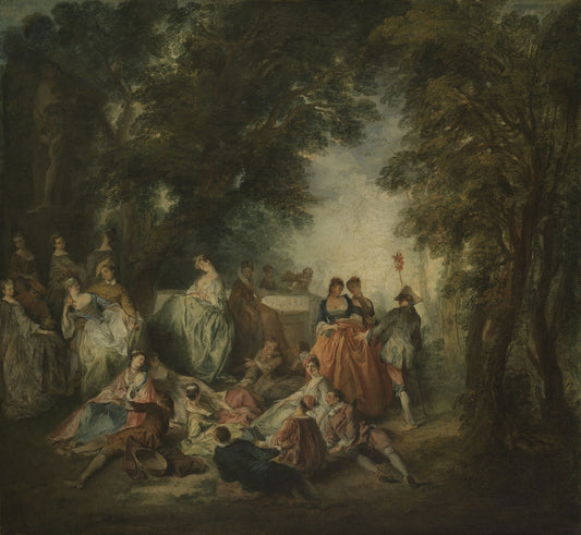 Fête Galante, vintage artwork by Nicolas Lancret, 12x8" (A4) Poster