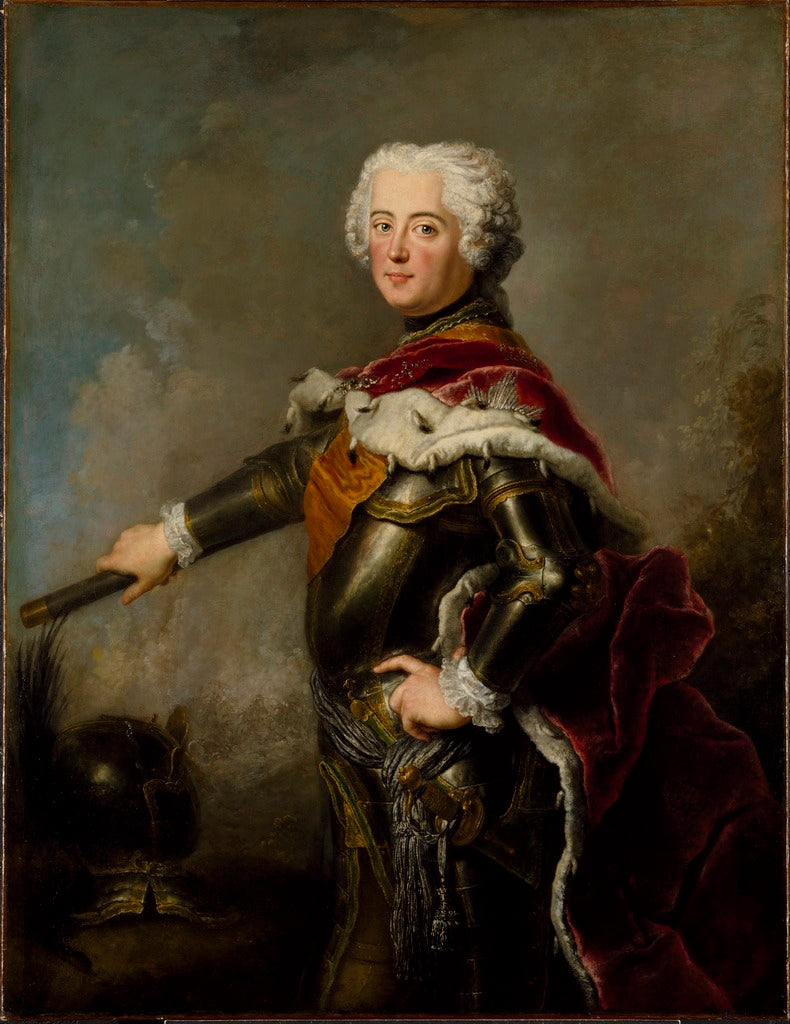 King Fredrik II, vintage artwork by Antoine Pesne, 12x8" (A4) Poster