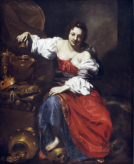 Allegory of Vanity - Pandora, vintage artwork by Nicolas Regnier, 12x8" (A4) Poster