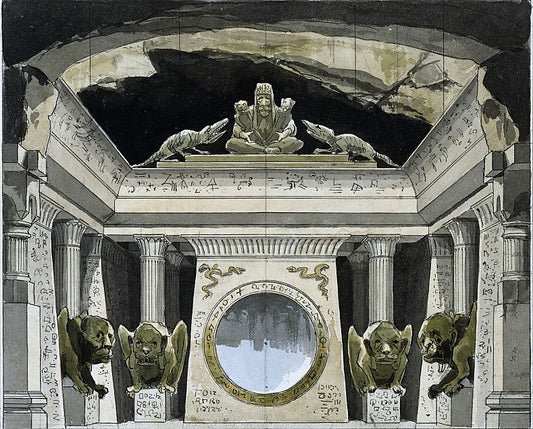 Egyptian Temple stage design, vintage artwork by Carl Blechen, A3 (16x12") Poster Print