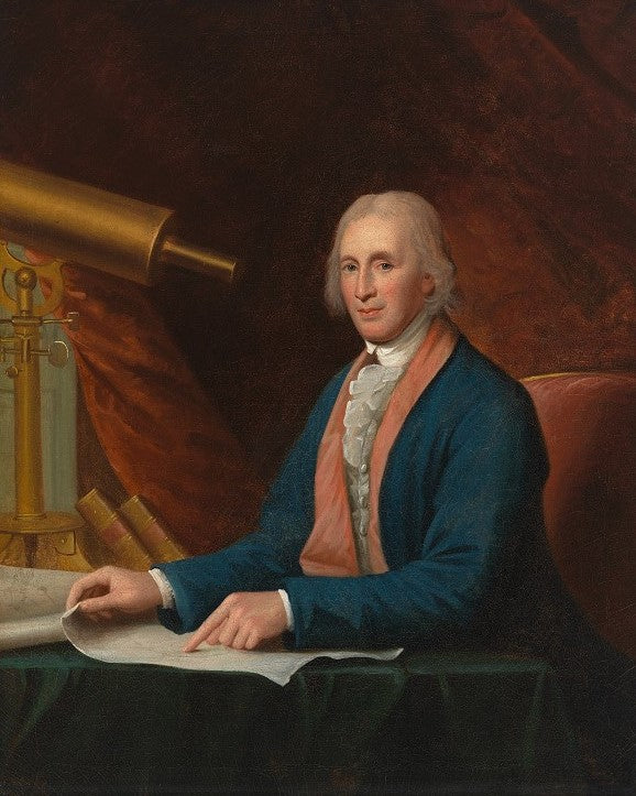 David Rittenhouse, vintage artwork by Charles Willson Peale, 12x8" (A4) Poster