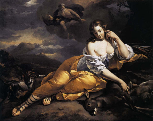 Callisto and Jupiter, vintage artwork by Nicolaes Berchem, 12x8" (A4) Poster