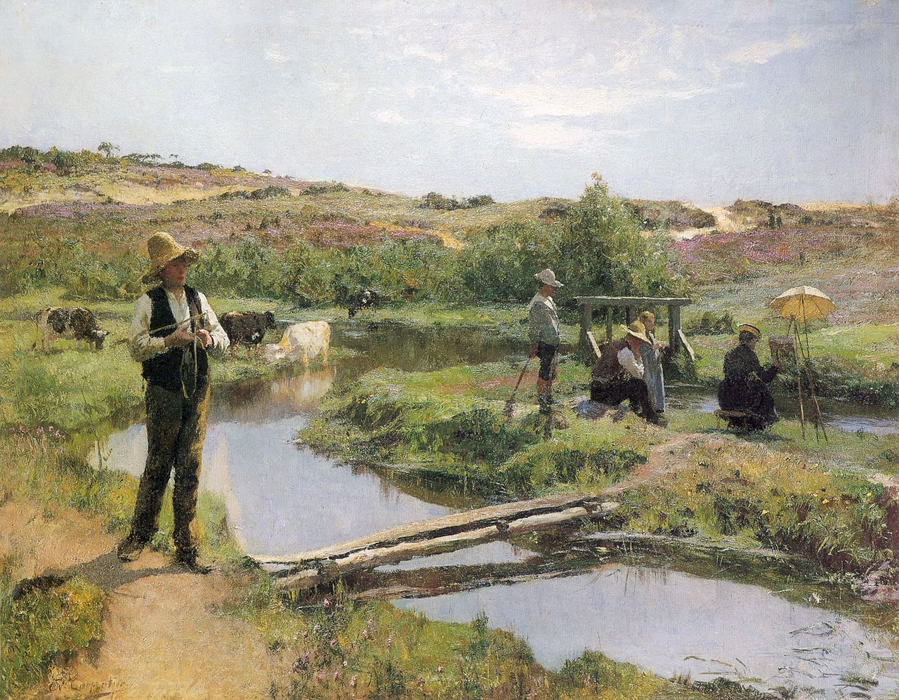 La Campine in August, vintage artwork by Évariste Carpentier, 12x8" (A4) Poster