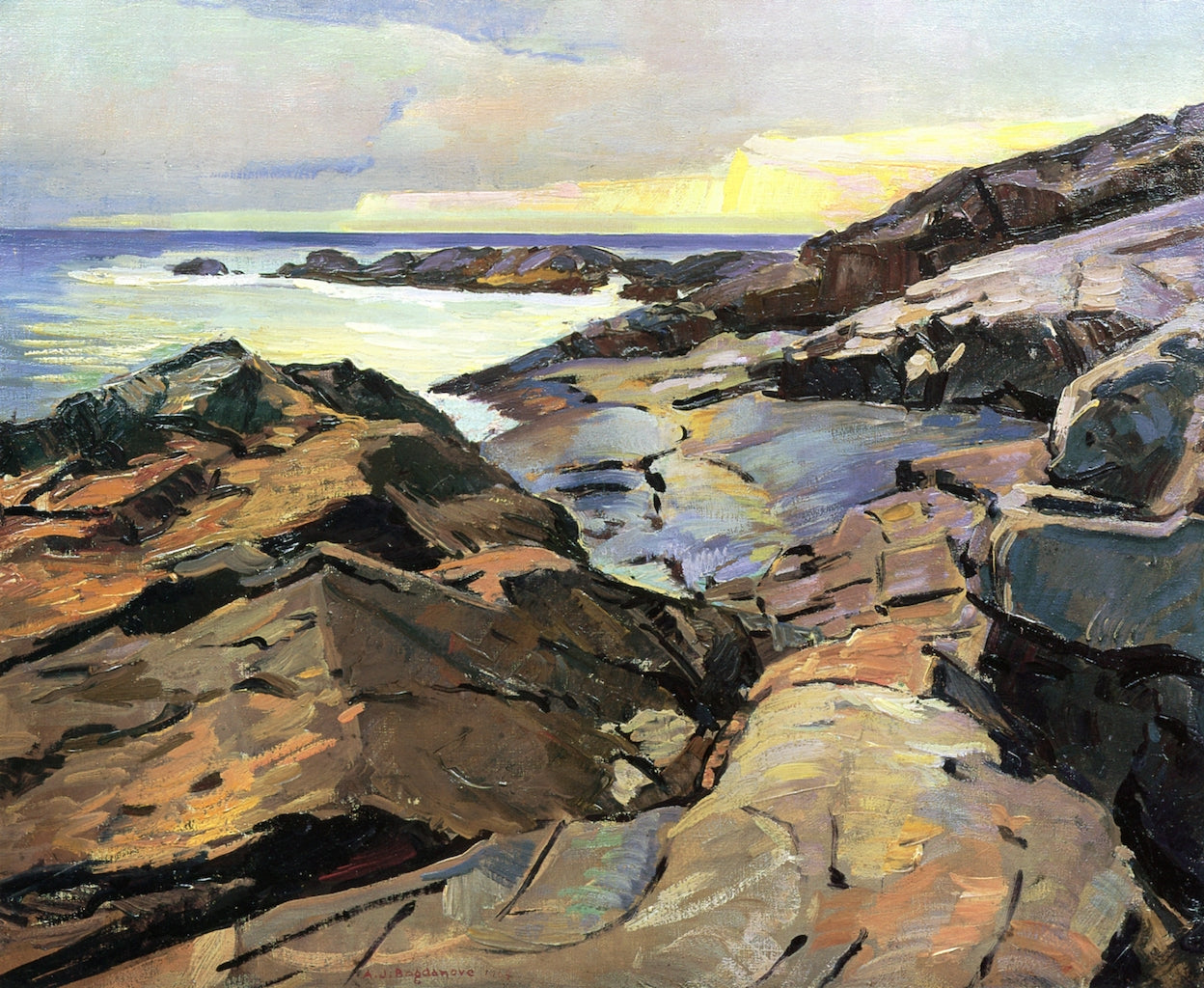 Late Afternoon, vintage artwork by Abraham J. Bogdanove, 12x8" (A4) Poster