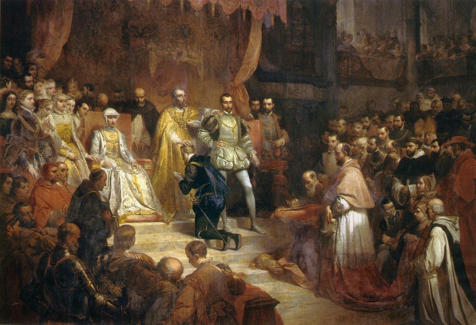 The Abdication of Charles V, vintage artwork by Louis Gallait, A3 (16x12") Poster Print