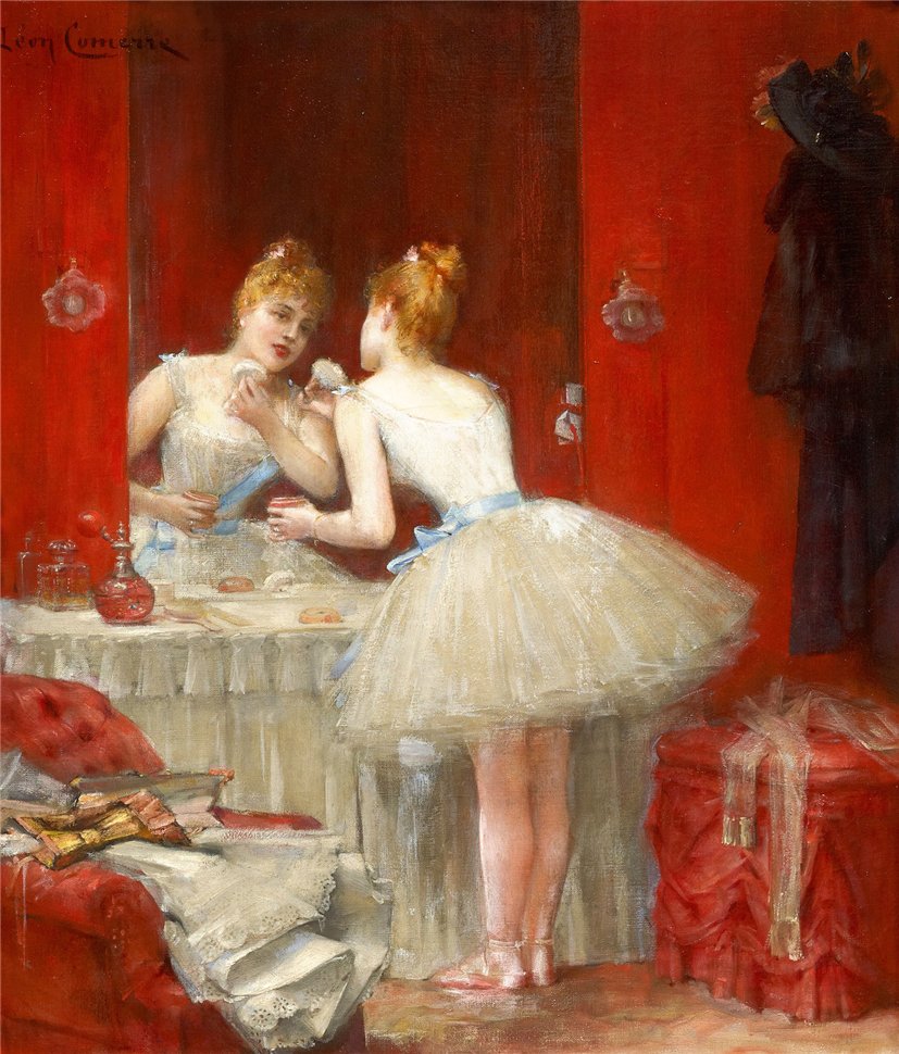 La Loge de la Ballerine, vintage artwork by Leon-François Comerre, 12x8" (A4) Poster