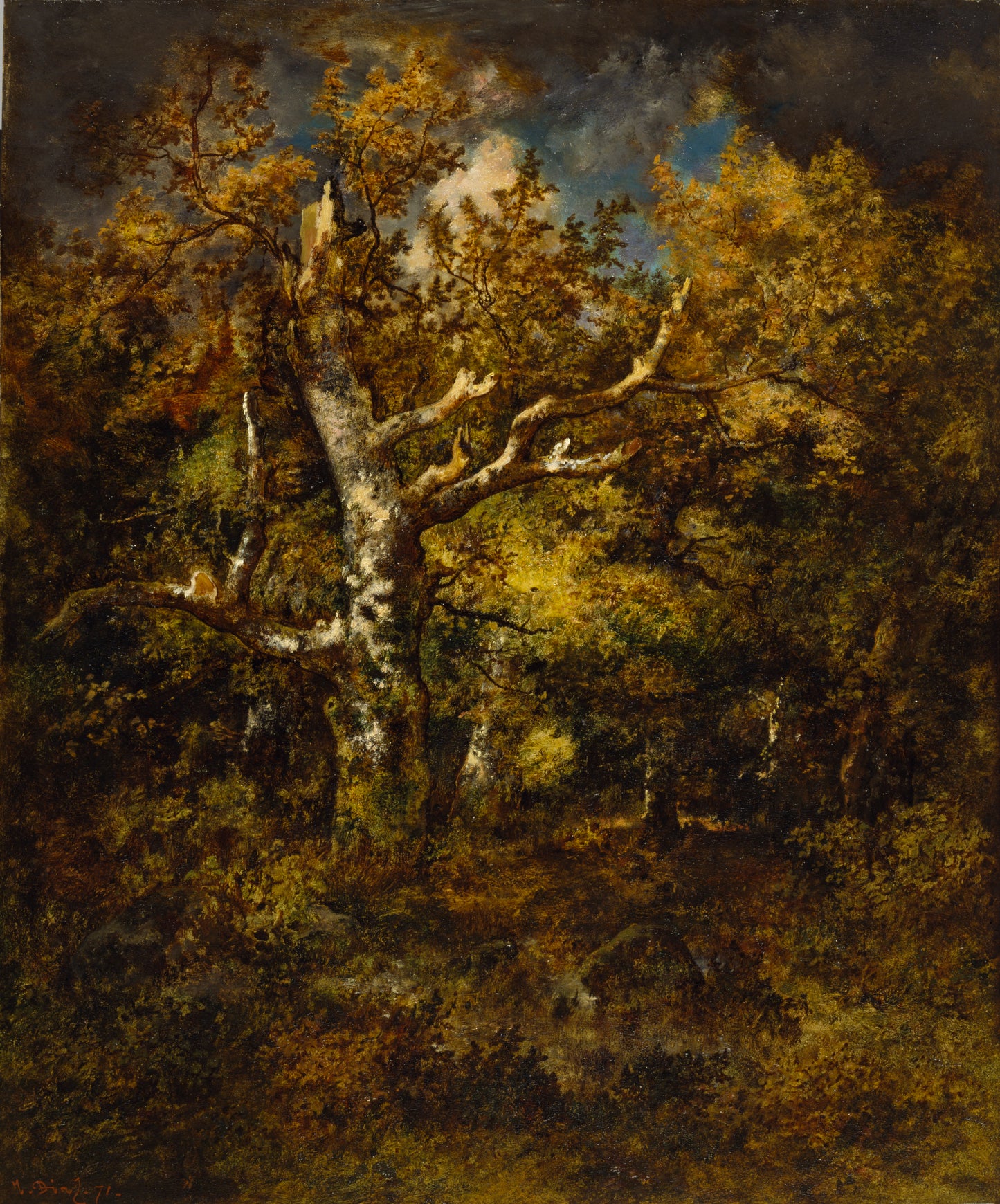 Forest of Fontainbleau, Autumn, vintage artwork by Narcisse Dìaz de la Peña, A3 (16x12") Poster Print