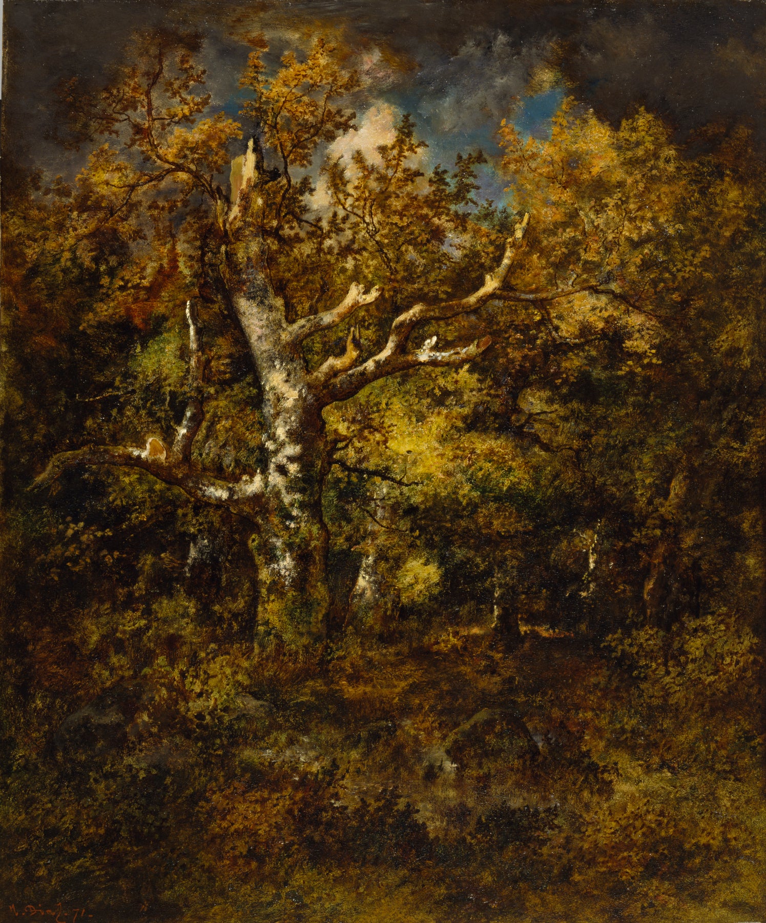 Forest of Fontainbleau, Autumn, vintage artwork by Narcisse Dìaz de la Peña, A3 (16x12") Poster Print