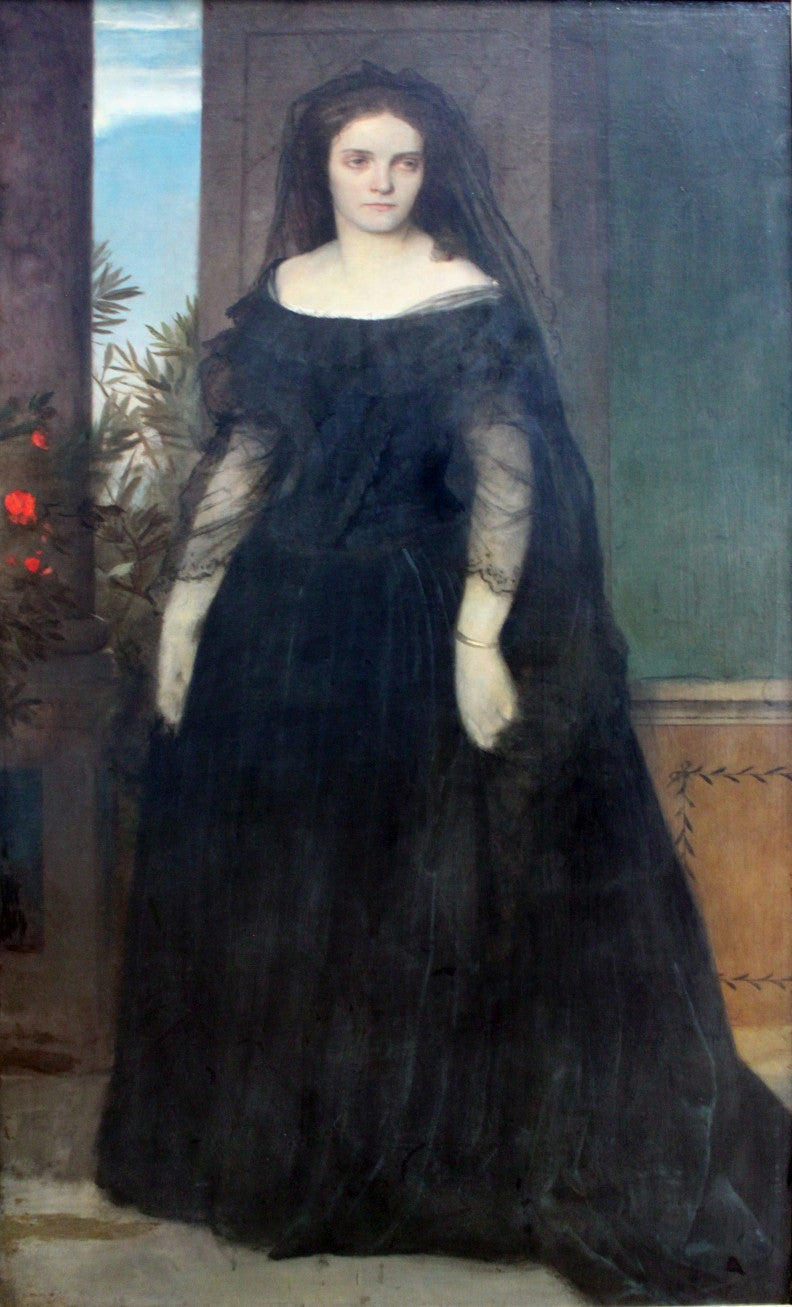 Portrait of the Actress Fanny Janauschek, vintage artwork by Arnold Böcklin, 12x8" (A4) Poster