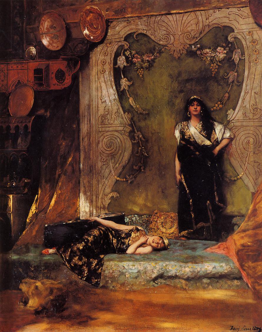 Afternoon Langour, vintage artwork by Benjamin Constant, 12x8" (A4) Poster