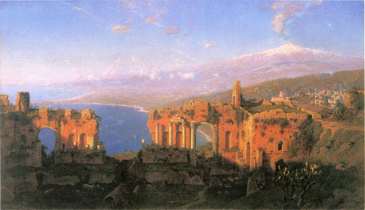 Greek Theater at Taormina, vintage artwork by William Stanley Haseltine, 12x8" (A4) Poster