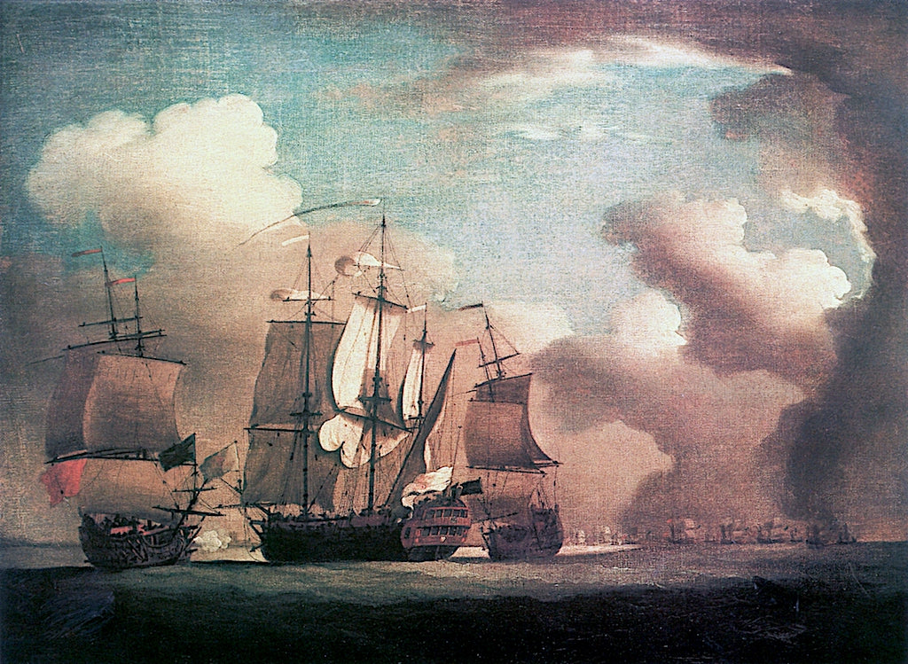 The Capture of the 'San Joseph', September 1739, vintage artwork by Peter Monamy, 12x8" (A4) Poster