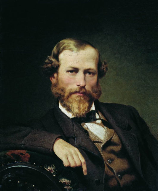 Portrait of Painter Konstantin Flavitsky, vintage artwork by Fedor Bronnikov, 12x8" (A4) Poster