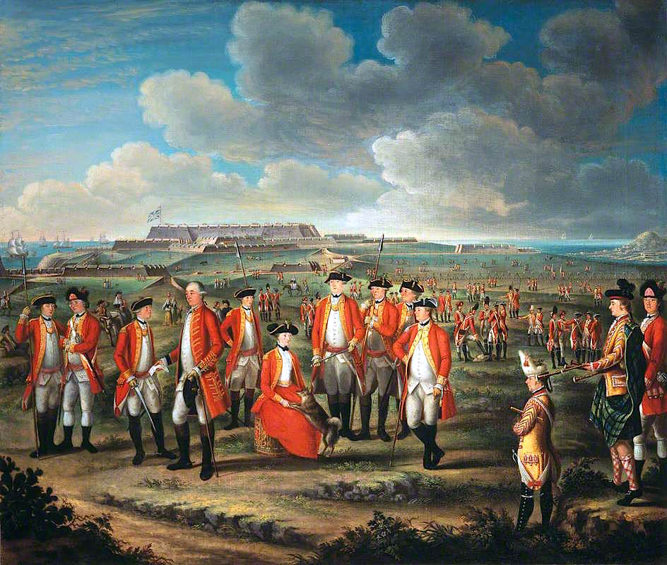 Lady Louisa Lennox with Her Husband’s Regiment, 25th Regiment of Foot, vintage artwork by Giuseppe Ciesa, 12x8" (A4) Poster