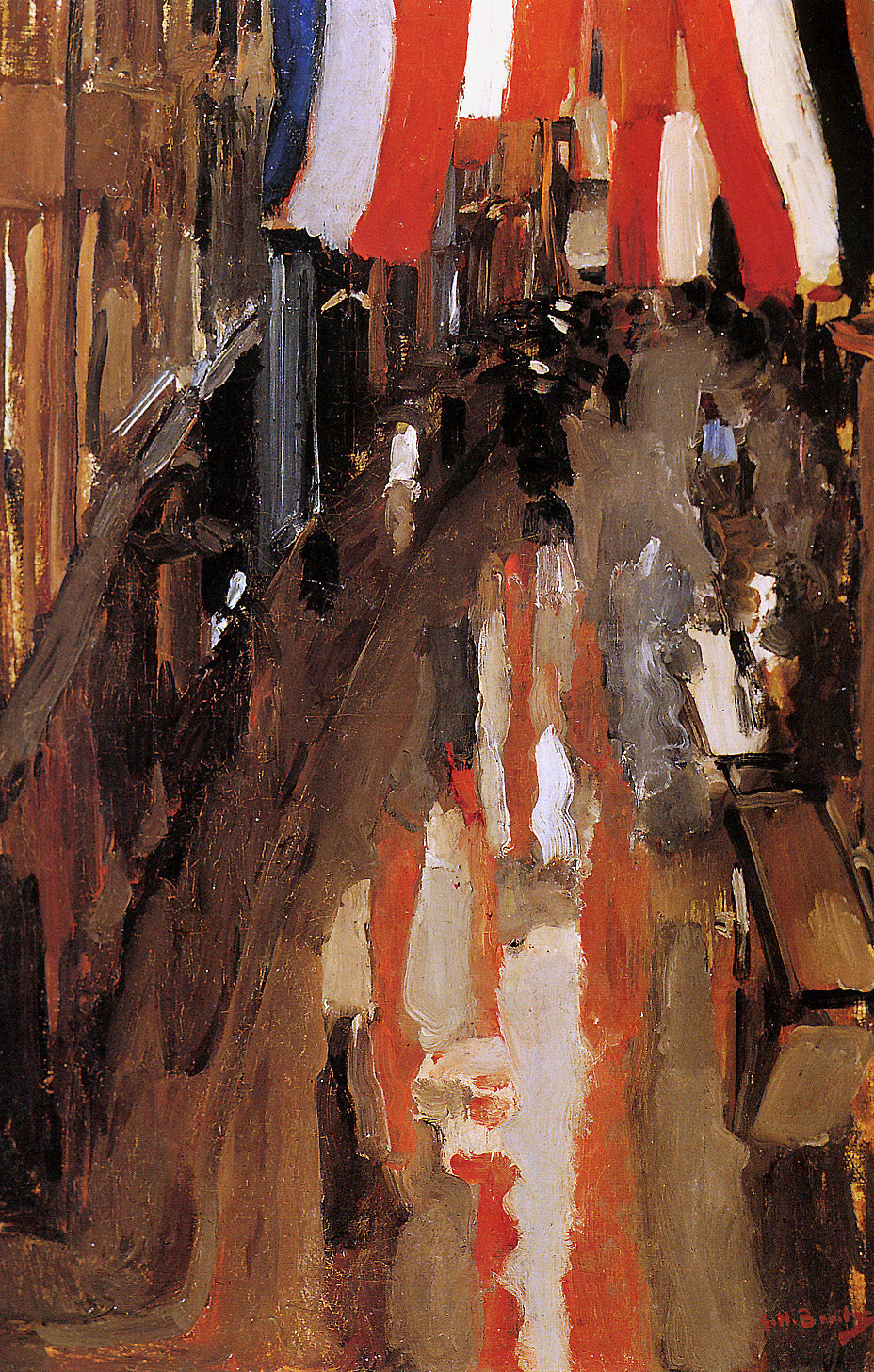 Kalverstraat with Flags by George Hendrik Breitner,A3(16x12")Poster