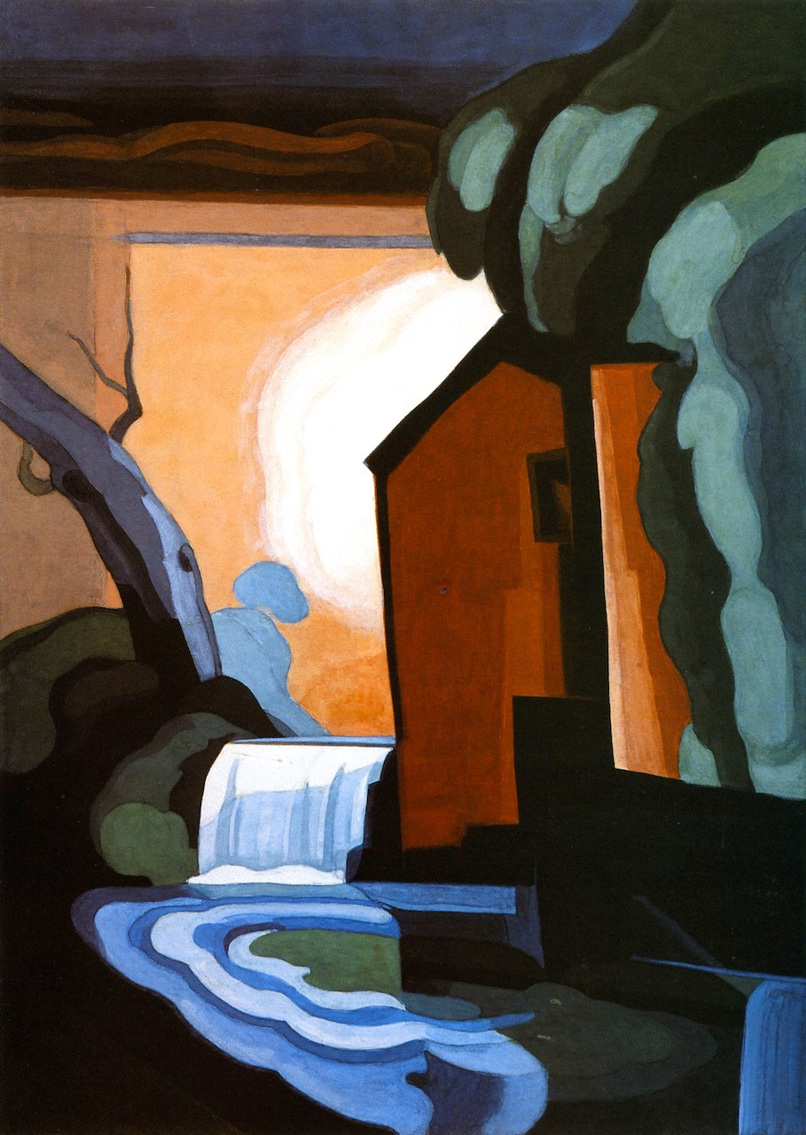 Moonlight Fantasy, vintage artwork by Oscar Bluemner, 12x8" (A4) Poster