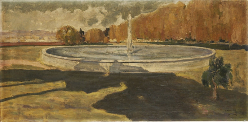 Summer Fountain, vintage artwork by Ivan Kalmykov, 12x8" (A4) Poster