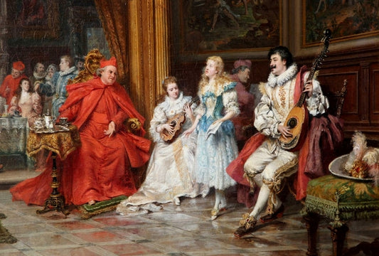 The Cardinal's Court, vintage artwork by Giuseppe Castiglione, 12x8" (A4) Poster