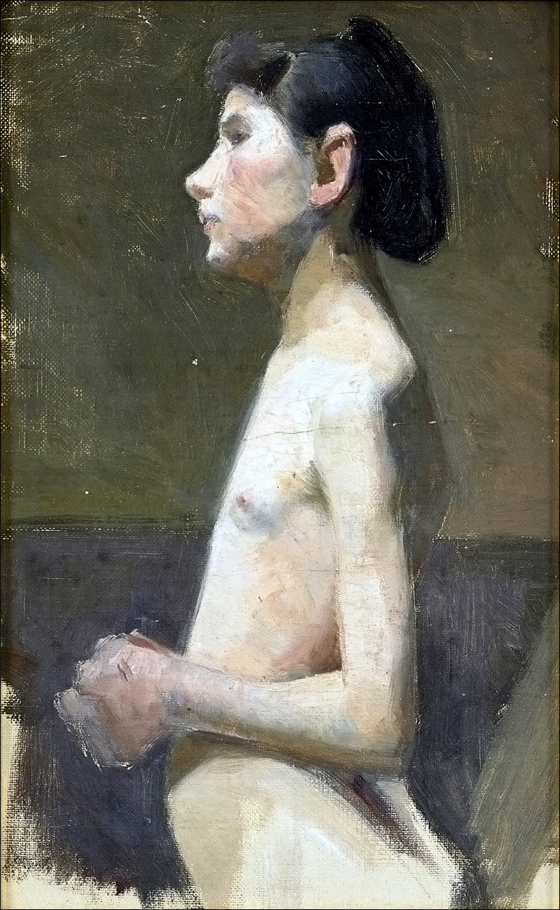 Nude Girl, vintage artwork by Marie Triepcke Kroyer, 12x8" (A4) Poster