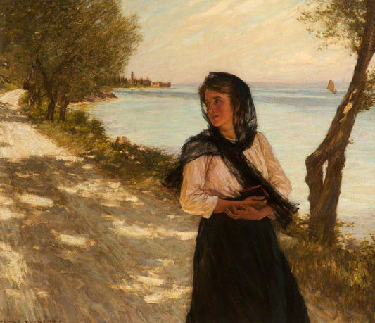 The Festa, vintage artwork by Henry Herbert la Thangue, 12x8" (A4) Poster