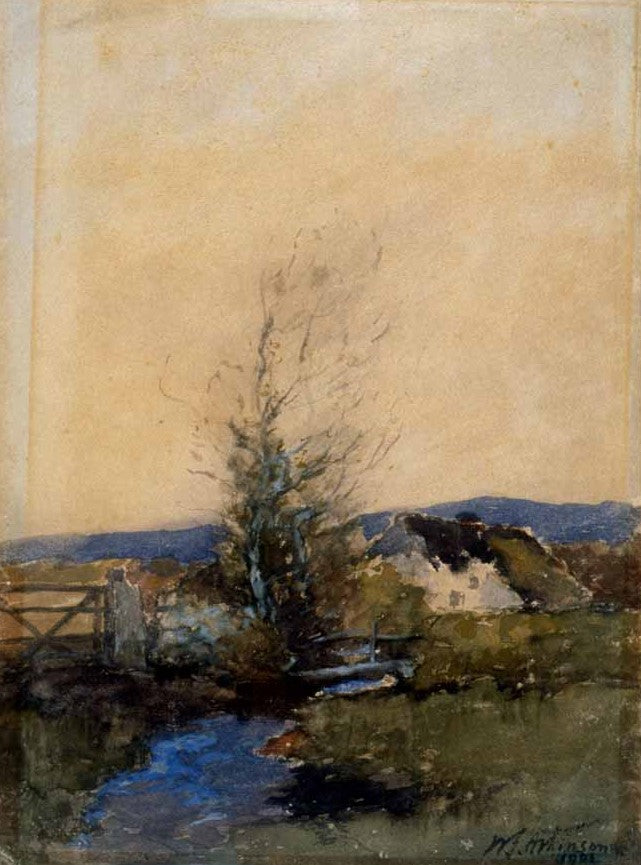 Tree in Landscape, vintage artwork by William Edwin Atkinson, 12x8" (A4) Poster