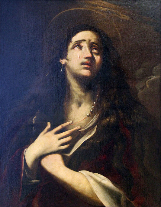 The Penitent Mary Magdalene, vintage artwork by Giacinto Brandi, 12x8" (A4) Poster
