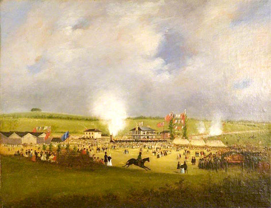 The Opening of the Leicester and Swannington Railway, vintage artwork by John E. Ferneley, Sr, 12x8" (A4) Poster
