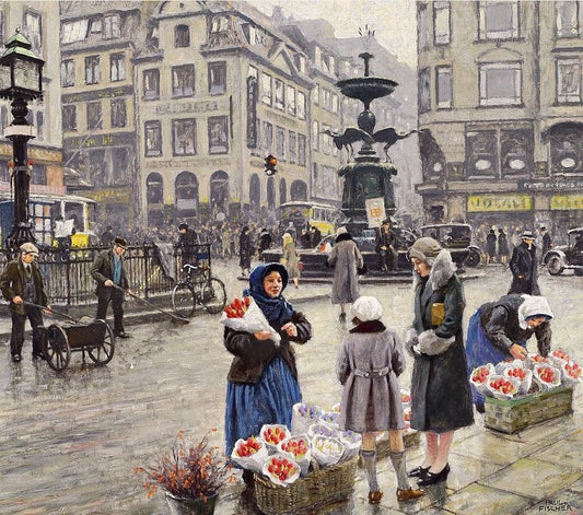A bunch of red tulips by Paul-Gustave Fischer,A3(16x12")Poster