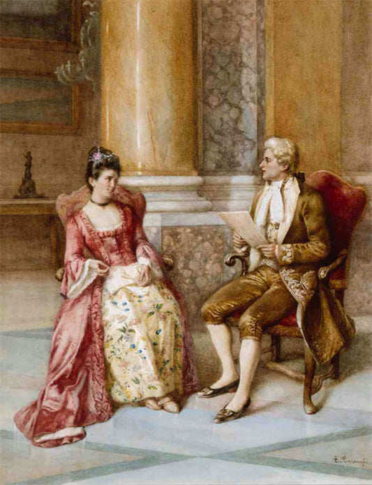 A Sympathetic Critic, vintage artwork by Enrico Tarenghi, 12x8" (A4) Poster