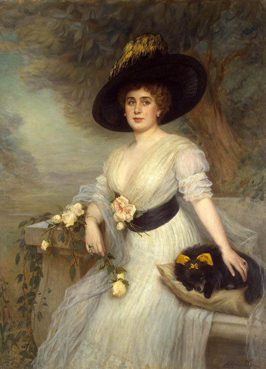 Portrait of Baroness D. E. Grevenits, vintage artwork by Victor Shtemberg, 12x8" (A4) Poster