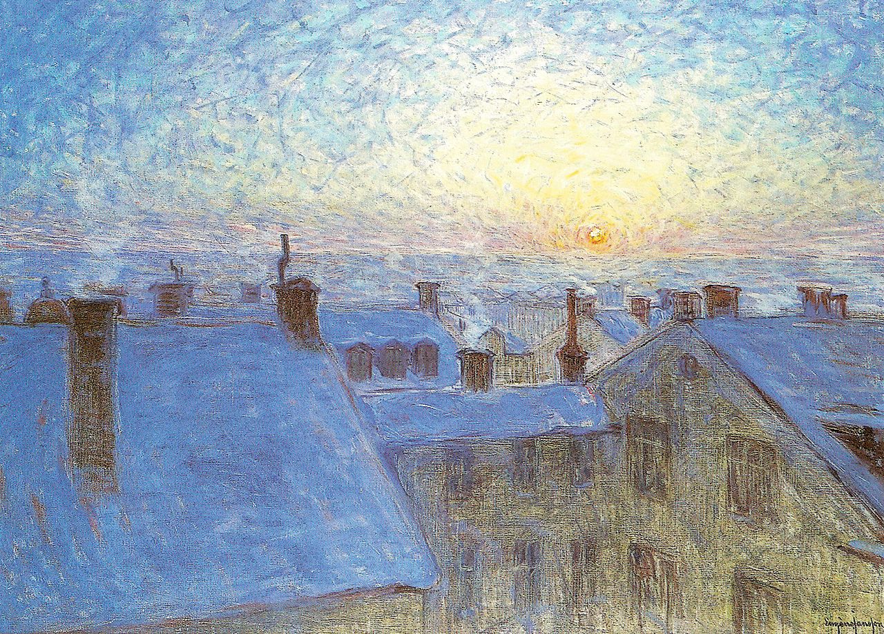Sunrise over the rooftops by Eugene Jansson,A3(16x12")Poster