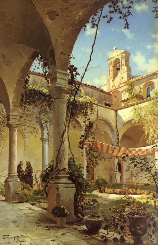 The Cloister, Taormina by Peder Mork Monsted,A3(16x12")Poster
