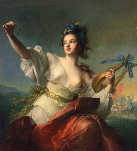 Terpsichore, Muse of Dance, vintage artwork by Jean-Marc Nattier, 12x8" (A4) Poster