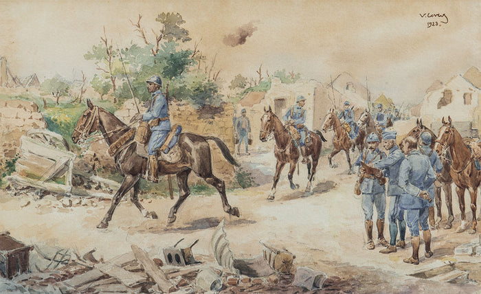 Military Scene by Vittorio Matteo Corcos,A3(16x12