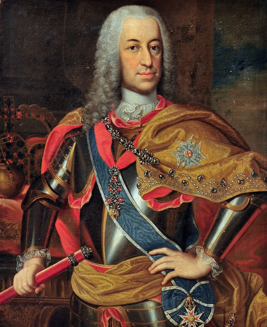 Portrait of Charles VII, Holy Roman Emperor, vintage artwork by Georg Desmarees, 12x8" (A4) Poster