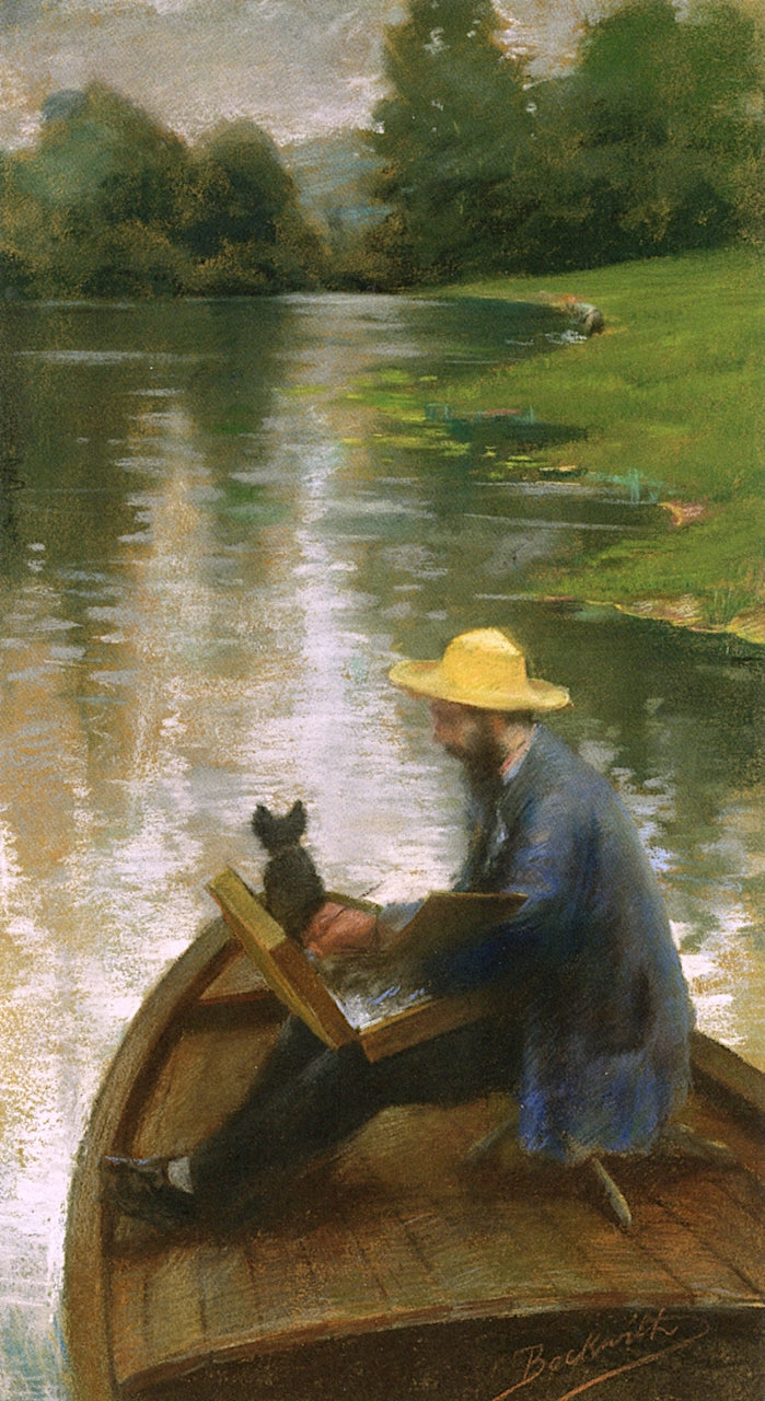 Man Sketching, vintage artwork by James Carroll Beckwith, 12x8" (A4) Poster