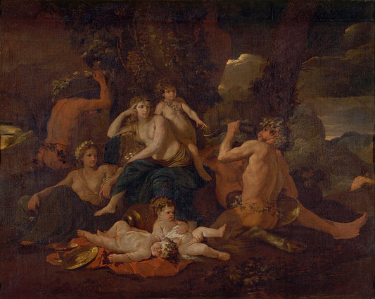 The Infants of Bacchus, vintage artwork by Nicolas Poussin, 12x8" (A4) Poster